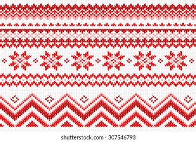 vector illustration of a red and white knitted background