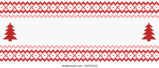 vector illustration of a red and white knitted background