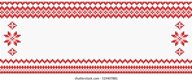 vector illustration of a red and white knitted background