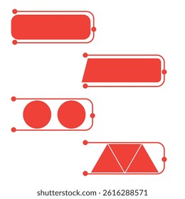Vector illustration of red and white speech bubbles on an abstract design banner, a business concept