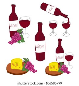 vector illustration of red wine