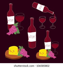 vector illustration of red wine
