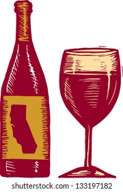 Vector illustration of red wine