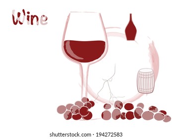Vector illustration, red wine