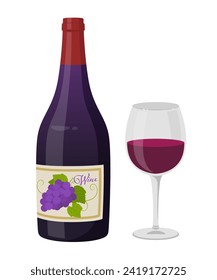 Vector illustration of red wine