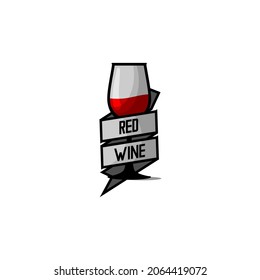 vector illustration of red wine, cafe and bar logo