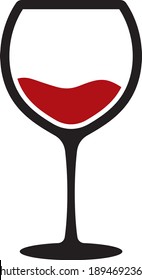 Ilustración vectorial de la copa de vino tinto