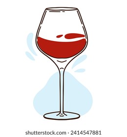 Vector illustration of a red wine glasses in hand drawn vintage engraving style. for logos, postcards and wine companies