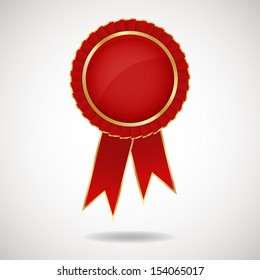 Vector illustration of red winner badge