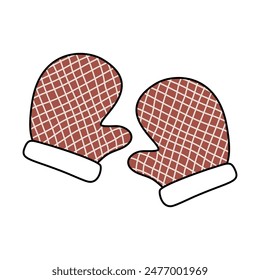 Vector illustration of red winter gloves
