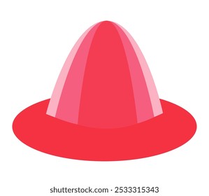 Vector illustration of a red winter hat with a wide brim and soft design, perfect for cold weather fashion and seasonal graphics.