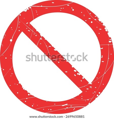 vector illustration red worn texture rubber stamp forbidden sign