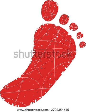 vector illustration red worn texture footprint person