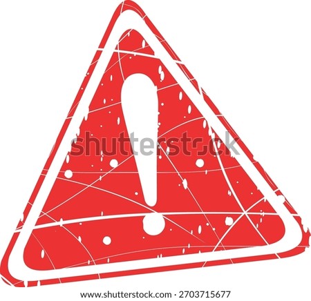 vector illustration red worn texture rubber stamp alert exclamation mark sign