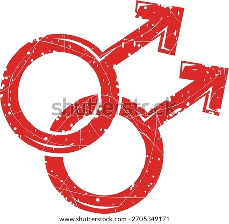 vector illustration red worn texture rubber stamp homosexual symbol