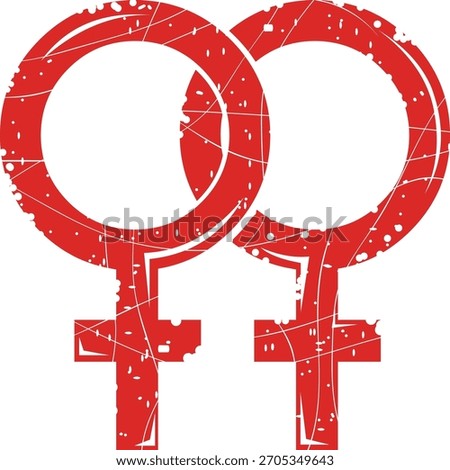 vector illustration red worn texture rubber stamp homosexual lesbian symbol