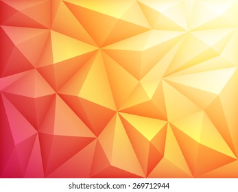 Vector illustration of red and yellow abstract geometric background