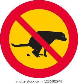 vector illustration with red and yellow prohibition sign.
prohibition of dog poop