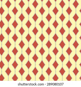 Vector illustration of red and yellow seamless geometric pattern