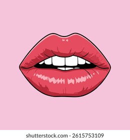 Vector illustration of red-coloured female lips	