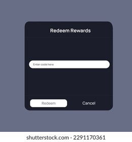 Vector Illustration reddem code rewards in dark mode