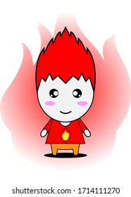 Vector illustration of a red-haired boy with a red shirt.