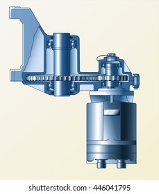 Vector illustration of reduction gear