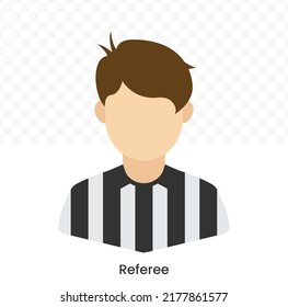 Vector illustration of Referee Avatar in color on a transparent background (PNG). EPS Vector