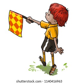 Vector illustration, referee, cartoon concept, white background.