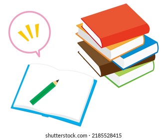 Vector illustration of the book.　Textbook. Reference books.