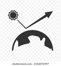 Vector illustration of reflected sunlight icon in dark color and transparent background(PNG).