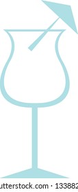 A vector illustration of a refreshing alcoholic beverage in a stylized hurricane glass