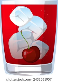 Vector illustration of a refreshing cherry beverage