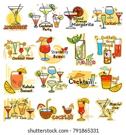 vector illustration of refreshing Cocktail label tag sticker for Advertisement