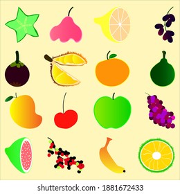 vector illustration of refreshing and delicious fruits