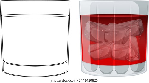 Vector illustration of a refreshing iced beverage