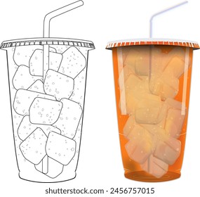 Vector illustration of a refreshing iced drink.