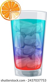 Vector illustration of a refreshing layered cocktail
