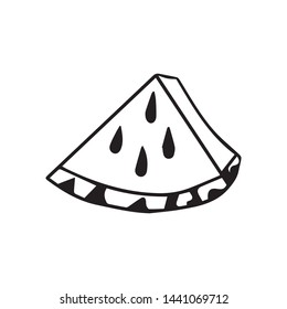 vector illustration of refreshing watermelon, design icons for food, sketch tattoo