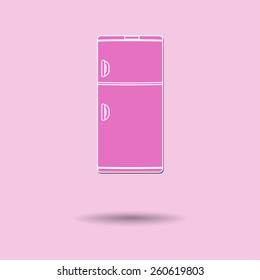 Vector illustration of  Refrigerator color background.