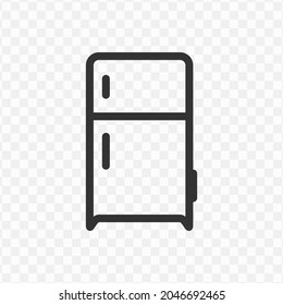 Vector illustration of refrigerator icon in dark color and transparent background(png).