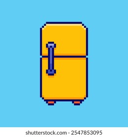 Ilustración vectorial de refrigerador con diseño de arte de píxeles, perfecto para los activos del juego diseños temáticos