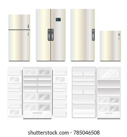 Vector illustration of refrigerator set collection.