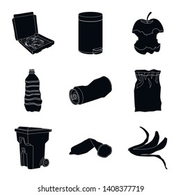 Vector illustration of refuse and junk icon. Collection of refuse and waste stock symbol for web.