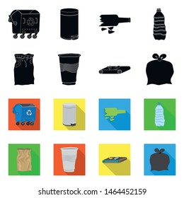 Vector illustration of refuse and junk icon. Collection of refuse and waste stock symbol for web.
