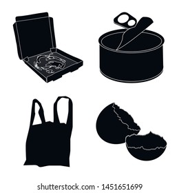 Vector illustration of refuse and junk sign. Set of refuse and waste vector icon for stock.