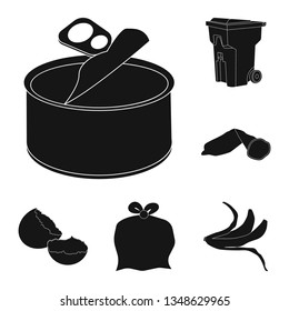 Vector illustration of refuse and junk symbol. Collection of refuse and waste stock vector illustration.