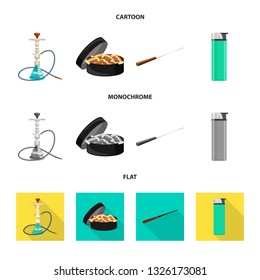 Vector illustration of refuse and stop icon. Collection of refuse and habit vector icon for stock.