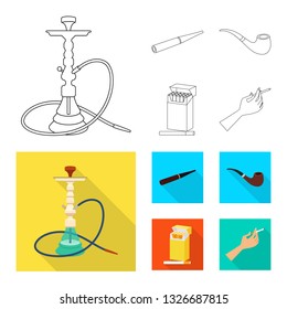 Vector illustration of refuse and stop icon. Set of refuse and habit stock symbol for web.