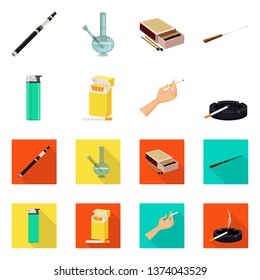 Vector illustration of refuse and stop icon. Collection of refuse and habit stock symbol for web.